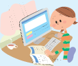 テキスト・オンデマンド学習のイメージイラスト