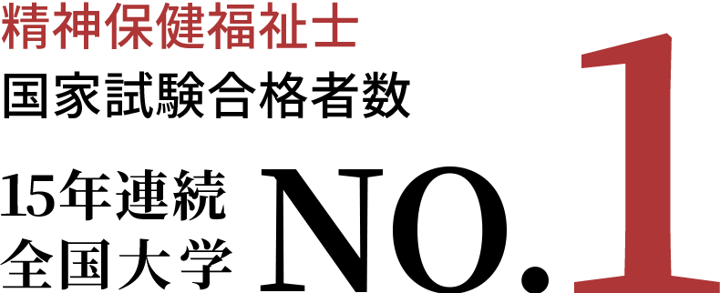 精神保健福祉士国家試験合格者数13年連続全国大学NO.1